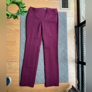 Express Burgundy Straight Leg Columnist Pant